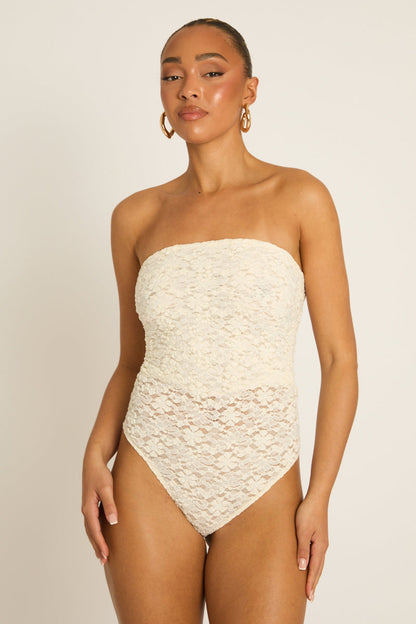 Cream Lace Bodysuit - Daya